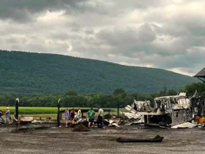 Fire destroys barn near Jersey Shore
